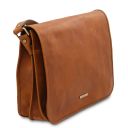 TL Messenger Bolso en Piel con Bandolera 2 Compartimentos - Modelo Grande Natural TL142430