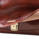 Mantova Leather Multi Compartment TL SMART Briefcase With Flap Dark Brown TL140326