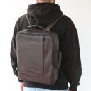 Brooklyn Leather Laptop Backpack Dark Blue TL142445