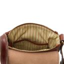 John Leather Crossbody bag for men With Front zip Dark Brown TL142464