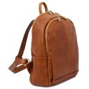 Canberra 2 Compartments Leather Backpack Dark Brown TL142460