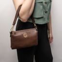 Sia Clutch aus Weichem Leder Kaffee TL142479