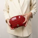 Vera Croc Print Leather Toiletry Case Dark Blue TL142514