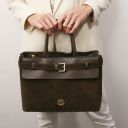 Tenace Schultertasche aus Wildleder Dunkel Taupe TL142525