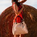 TL KeyLuck Bolso Shopping en Piel Imprimida Tejida Marrón oscuro TL141573