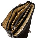 Alessandria Cartable Porte Ordinateur Multi Compartiments en Cuir Marron foncé TL142067