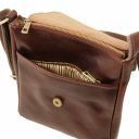 John Leather Crossbody bag for men With Front zip Brown TL141408