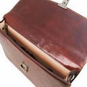 Amalfi Leather Briefcase 1 Compartment Dark Brown TL141351