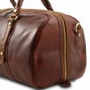 Francoforte Дорожная кожаная сумка Weekender - Маленький размер Темно-коричневый TL140935