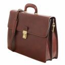 Parma Leather Briefcase 2 Compartments Honey TL141350