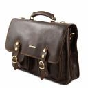 Modena Leather Briefcase 2 Compartments Dark Brown TL141134