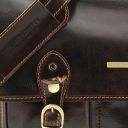 Modena Messenger Tasche aus Leder 2 Fächer Dunkelbraun TL141134