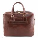 Urbino Leather Laptop Briefcase 2 Compartments With Front Pocket Brown TL141894