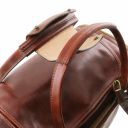 TL Voyager Travel Leather bag With Side Pockets - Small Size Темно-коричневый TL141441