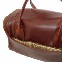 TL Voyager Travel Leather bag With Side Pockets - Small Size Brown TL141441