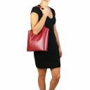 Patty Saffiano Leather Convertible bag Cognac TL141455