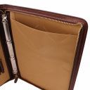 Lucio Exclusive Leather Document Case With Ring Binder Brown TL141293