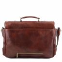 Ventimiglia Leather Multi Compartment TL SMART Briefcase With Front Pockets Honey TL142069