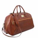 TL Voyager Reisetasche aus Leder in Halbrundem Design - Gross Braun TL141422