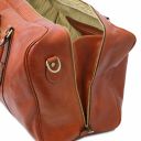 TL Voyager Reisetasche aus Leder mit Vorderfach Braun TL142140