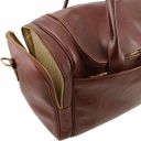 TL Voyager Travel Leather bag With Side Pockets Dark Brown TL142141