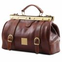 Monalisa Doctor Gladstone Leather bag With Front Straps Brown TL10034