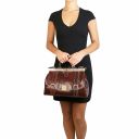 Monalisa Doctor Gladstone Leather bag With Front Straps Black TL10034