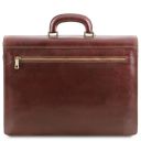 Napoli 2 Compartments Leather Briefcase With Front Pocket Темно-коричневый TL141348