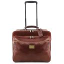Varsavia Leather Pilot Case With two Wheels Brown TL141888
