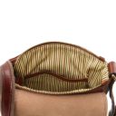 John Leather Crossbody bag for men With Front zip Brown TL90192