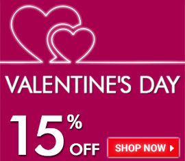 15% OFF SITEWIDE Special Valentine's Day deal!