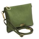 TL Bag Sac à Main en Cuir Souple Metallic Vert Forêt TL141988