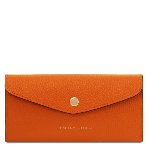 Cartera Tipo Sobre en Piel Naranja TL142322