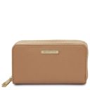 Mira Double zip Around Leather Wallet Champagne TL142331
