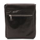 John Leather Crossbody bag for men With Front zip Black TL90192
