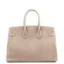 TL Bag Leather Handbag With Golden Hardware Light Taupe TL141529