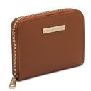 Leda Exclusive zip Around Leather Wallet Cognac TL142320