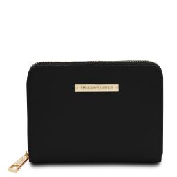 Leda Exclusive zip Around Leather Wallet Black TL142320
