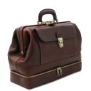 Giotto Exclusive Double-bottom Leather Doctor bag Dark Brown TL142344