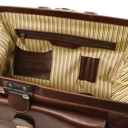 Giotto Exclusive Double-bottom Leather Doctor bag Dark Brown TL142344