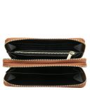 Gaia Doppel Rundum-Reißverschluss Damenbrieftasche aus Leder Cognac TL142343