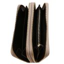 Gaia Double zip Around Leather Wallet Light Taupe TL142343