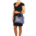 Olimpia Shopper Tasche aus Leder - Klein Schwarz TL141591