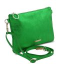 TL Bag Clutch aus Weichem Metallic-Leder Grün 141023