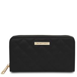 Penelope Esclusivo Portafogli in Pelle Morbida zip Around Nero TL142316
