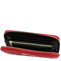 Penelope Exclusive zip Around Soft Leather Wallet Lipstick Red TL142316