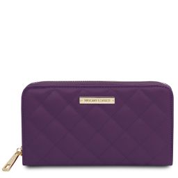 Penelope Esclusivo Portafogli in Pelle Morbida zip Around Viola TL142316
