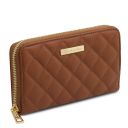 Penelope Exclusive zip Around Soft Leather Wallet Cognac TL142316