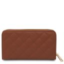 Penelope Elegante Cartera en Piel Suave con Cremallera en el Contorno Cognac TL142316