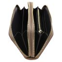 Ada Double zip Around Soft Leather Wallet Taupe TL142349